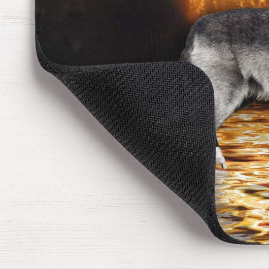 Tapis De Souris Loup gris Mousepad (Coin)