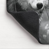 Tapis De Souris Loup gris - noir et blanc (Coin)