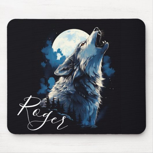Tapis De Souris Loup Hurlant (Devant)
