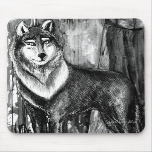 Tapis De Souris Loup Mousepad de guide d'esprit