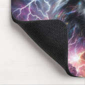 Tapis De Souris Loup noir avec éclairs (Coin)