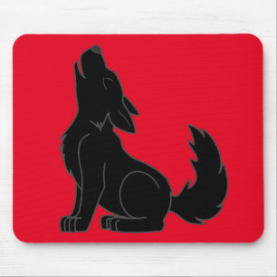 Tapis De Souris Loup noir d'hurlement