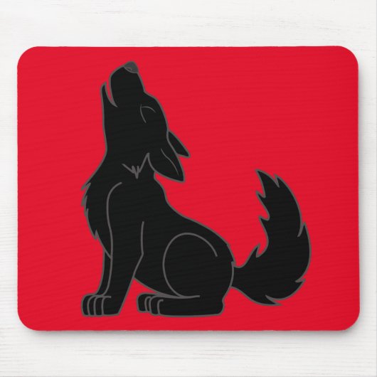 Tapis De Souris Loup noir d'hurlement (Devant)