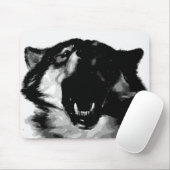Tapis De Souris Loup noir et blanc (Avec souris)