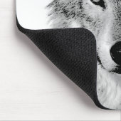 Tapis De Souris Loup noir et blanc (Coin)
