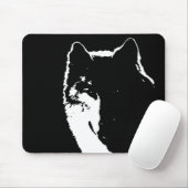 Tapis De Souris Loup noir et blanc (Avec souris)