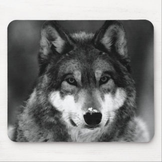Tapis De Souris Loup noir et blanc