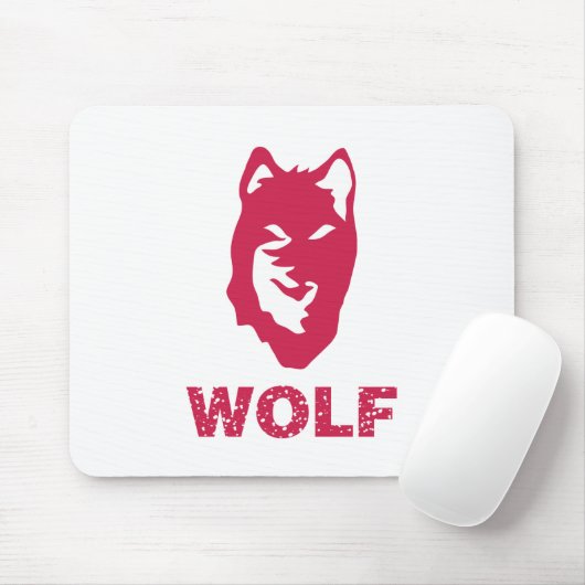 Tapis De Souris Loup (rouge) (Avec souris)