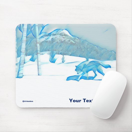 Tapis De Souris Loup solitaire dans WInter (Avec souris)