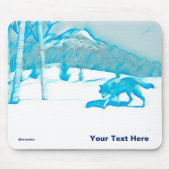 Tapis De Souris Loup solitaire dans WInter (Devant)