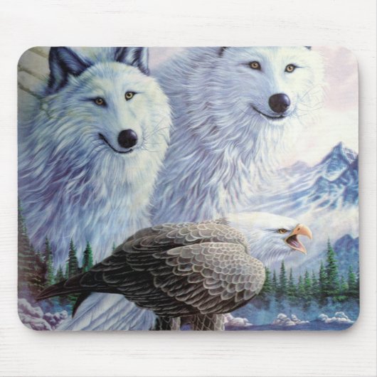 Tapis De Souris Loups et aigle (Devant)