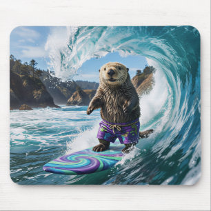 Tapis De Souris Loutre de mer surfant en Californie