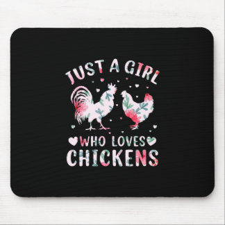 Tapis De Souris Louvain de poulet | Fille qui aime les poulets