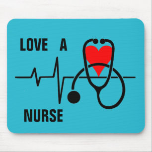 Tapis De Souris Love a Nurse Heart Stethoscope Design