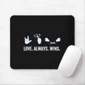 Tapis De Souris Love Always Wins ASL Deaf Aware Sign Language (Avec souris)