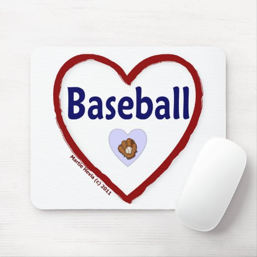 Tapis De Souris Love Baseball (Avec souris)