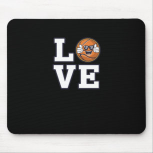 Tapis De Souris Love Basketball Design Avec Cool Emoji Et