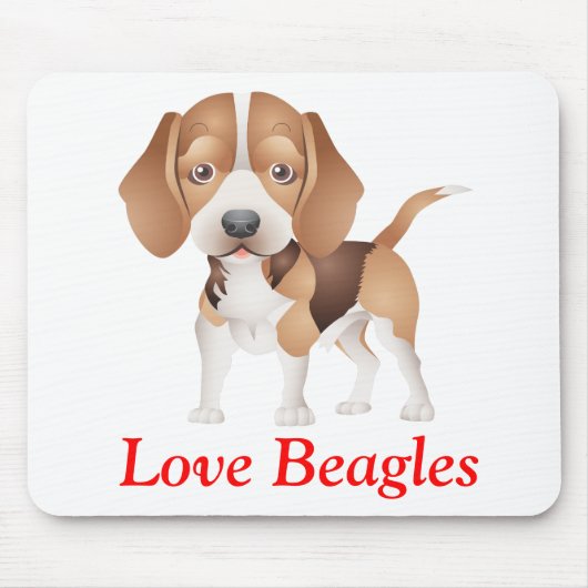 Tapis De Souris Love Beagles Puppy Dog Cartoon Mouse Pad (Devant)