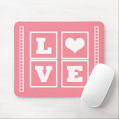 Tapis De Souris Love Blocks Mousepad, Rose (Avec souris)