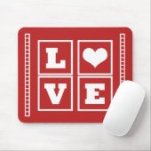 Tapis De Souris Love Blocks Mousepad, Rouge foncé (Avec souris)