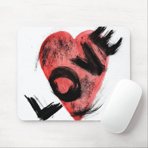 Tapis de souris LOVE Cœur Rouge Trait de Pinceau E