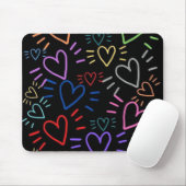 Tapis De Souris Love Colored Hearts (Avec souris)