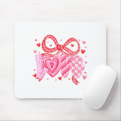 Tapis De Souris Love Coquette Bow Leopard Hearts Valentine Women G (Avec souris)