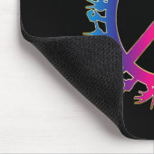 Tapis De Souris Love Deaf Peace Sign Language Hand Taling Enseigna (Coin)