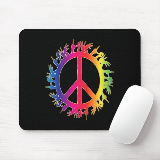 Tapis De Souris Love Deaf Peace Sign Language Hand Taling Enseigna (Avec souris)