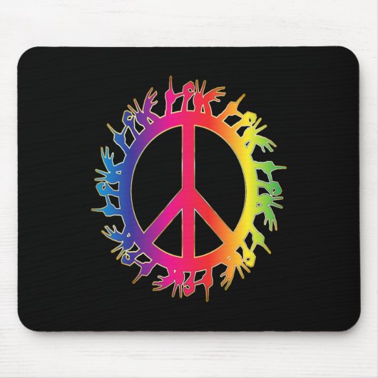 Tapis De Souris Love Deaf Peace Sign Language Hand Taling Enseigna (Devant)