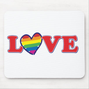 Tapis De Souris LOVE-Gay-Pride-Coeur