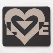 Tapis De Souris Love Grey sur Black (Devant)