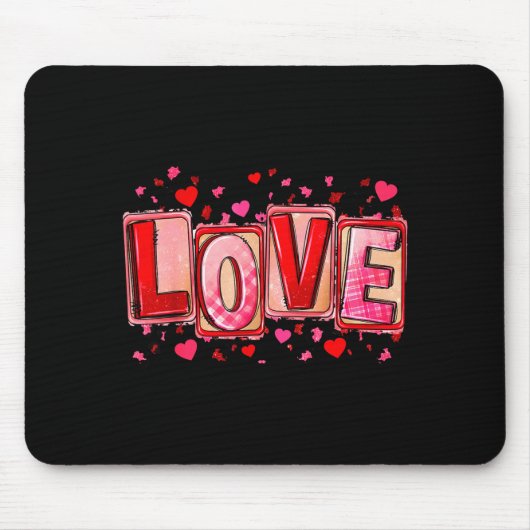 Tapis De Souris Love Lettering Leopard Day Pink Valentine s (Devant)