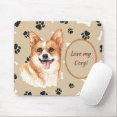 Tapis De Souris Love My Pembroke Welsh Corgi Pawprint (Avec souris)