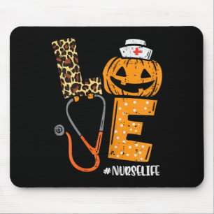 Tapis De Souris Love Nurse Citrouille Leopard Automne Halloween Th