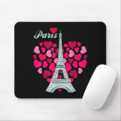 Tapis De Souris Love Paris Heart Eiffel Tower Souvenir France Fren (Avec souris)