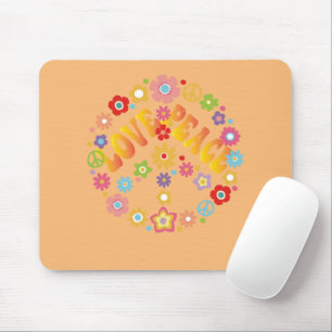 Tapis De Souris LOVE PEACE FREEDOM 60s les années 70 Tie Dye Vinta
