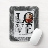 Tapis De Souris Love photo simple modern personalised gift silver (Avec souris)