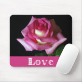 Tapis De Souris Love Rose Rose Floral Pad (Avec souris)