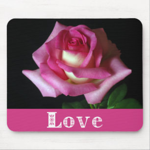 Tapis De Souris Love Rose Rose Floral Pad