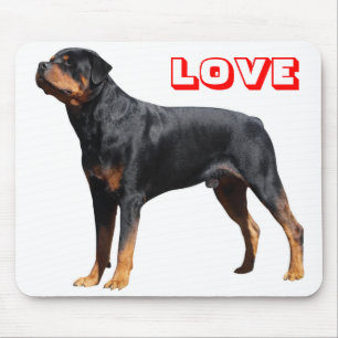 Tapis de souris Love Rottweiler Adulte Chiot Chien