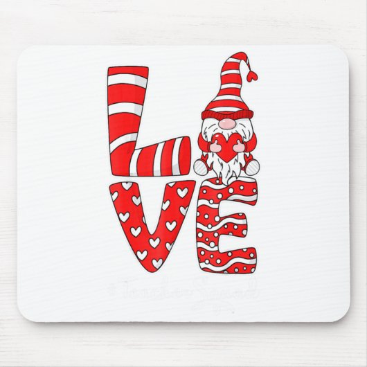 Tapis De Souris Love Teacher Squad Gnome Hearts Valentines Gnome T (Devant)
