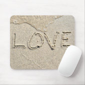 Tapis De Souris Love Texte Dans Le Sable Humide (Avec souris)