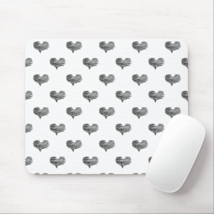 Tapis De Souris Love Valentine's Day Black Heart Sketch