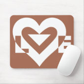Tapis De Souris Love White sur Brown (Avec souris)