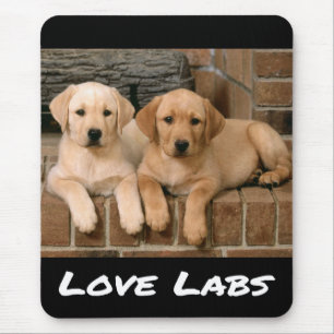 Tapis De Souris Love Yellow Labrador Retriever Puppy Dog Mouse Pad