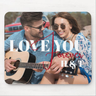 Tapis De Souris Love You Forever Moderne Valentines Photo personna