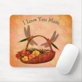 Tapis De Souris Love You Maman Dragonflies Panier à fleurs (Avec souris)