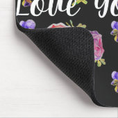 Tapis De Souris Love You maman Rose floral Ordinateur Souris Mat P (Coin)