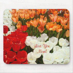 Tapis de souris Love You Mom ! Fleurs de Tulipe Or